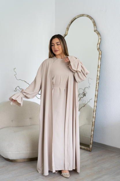 Premium Abaya 2-Teiler | Beige
