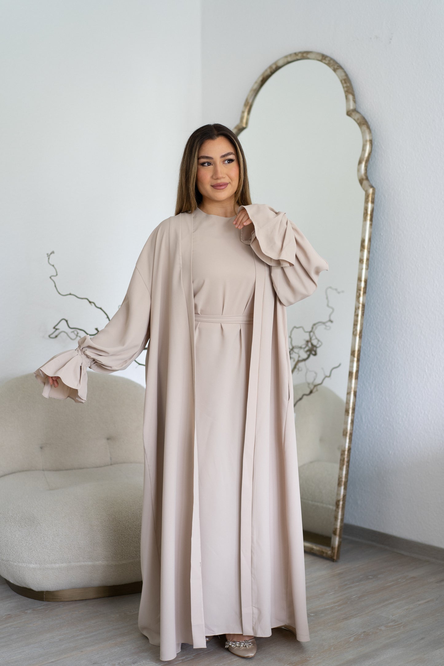 Premium Abaya 2-Teiler | Beige