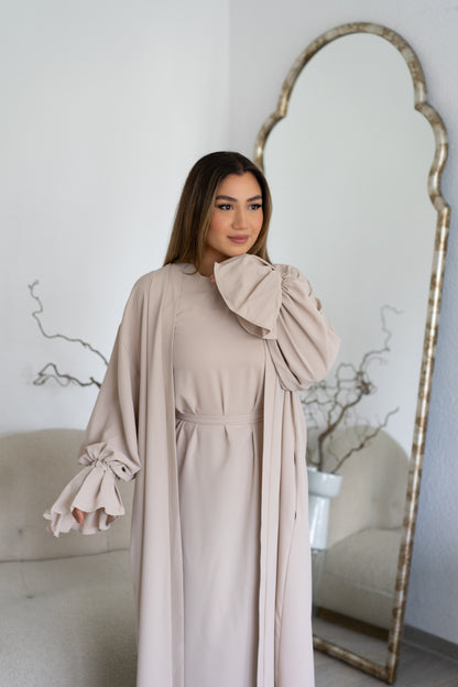 Premium Abaya 2-Teiler | Beige