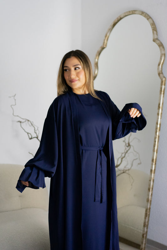 Premium Abaya 2-Teiler | Navy Blau